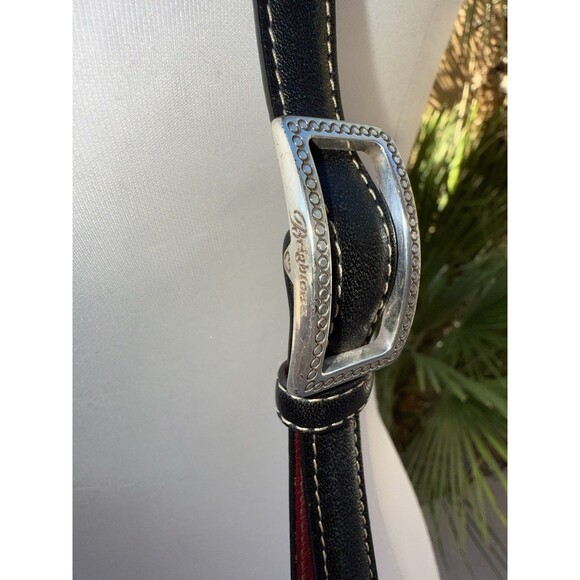 Brighton Reversible Tapestry Leather Crossbody Shoulder Bag Heart Charm Boho Vtg - Picture 10 of 14